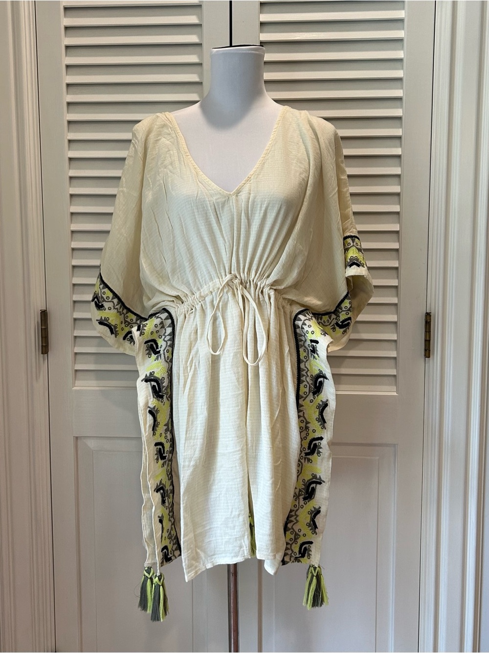 Lou & Grey Soft Cream V-Neck Beach Dress NWT